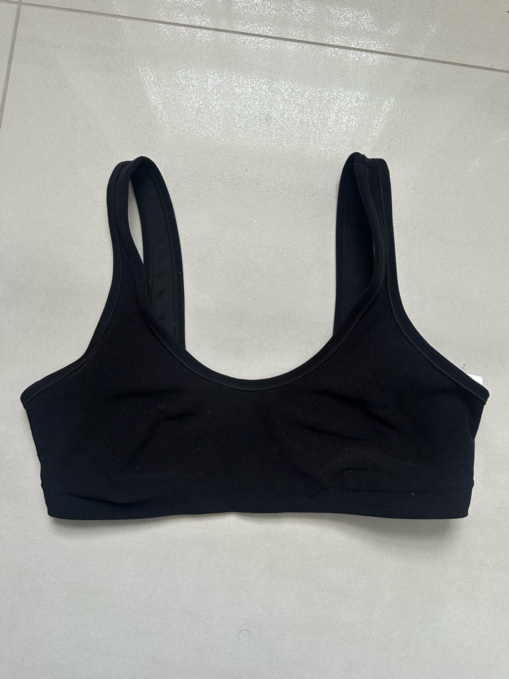 ALO Yoga Center Stage Black Scoop Sports Bralette